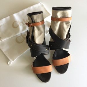 Chloe Canvas and Leather Gladiator Sandal